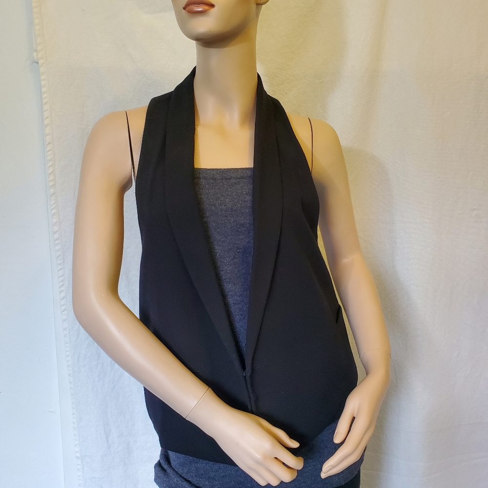 FINAL MARKDOWN- CAbi Black Eclipse Racerback Tuxedo Vest